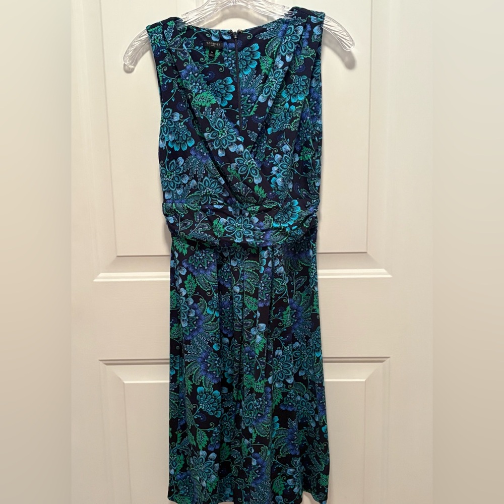 Talbots Blue and Green Floral Dress